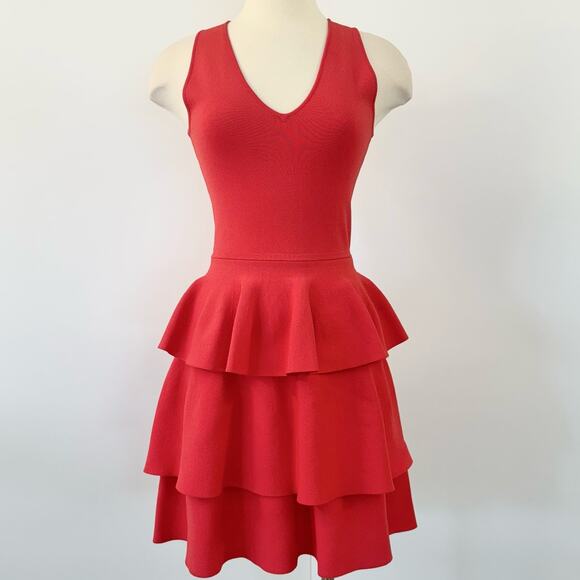 Parker Bermuda Knit Roseberry Ruffle Dress Mini | Size XS NWT - Picture 2 of 12